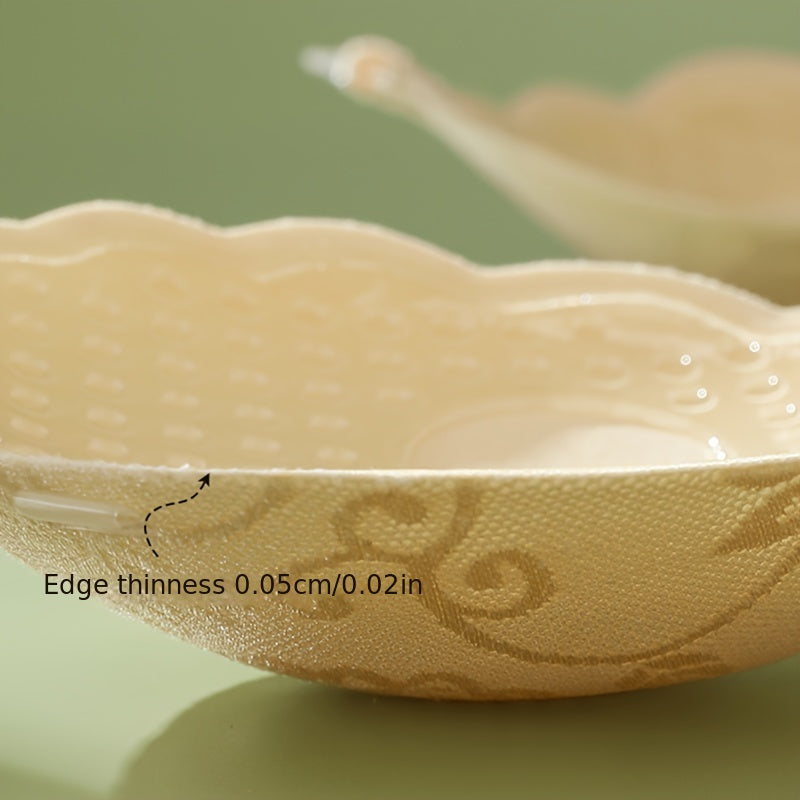 Women’s Seamless Strapless Push-Up Bra Wireless Support Semi-Sheer Polyester