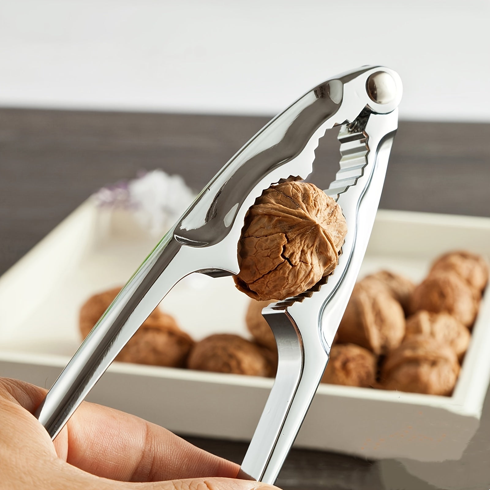 Durable Metal Nutcracker Tool for Cracking Walnuts Hazelnuts and More