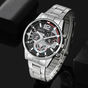 Pair of Men's Quartz Watches with Matching Bracelets Stylish Business Accessories