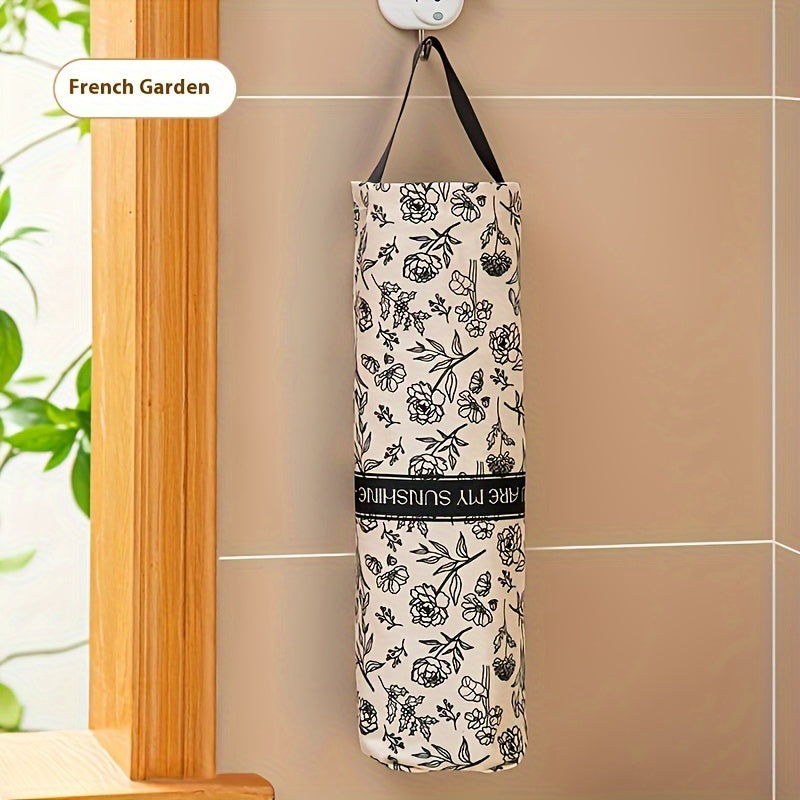 Wall-Mounted PET Garbage Bag Dispenser Kitchen Organizer Waste Bag Holder Storage Pouch