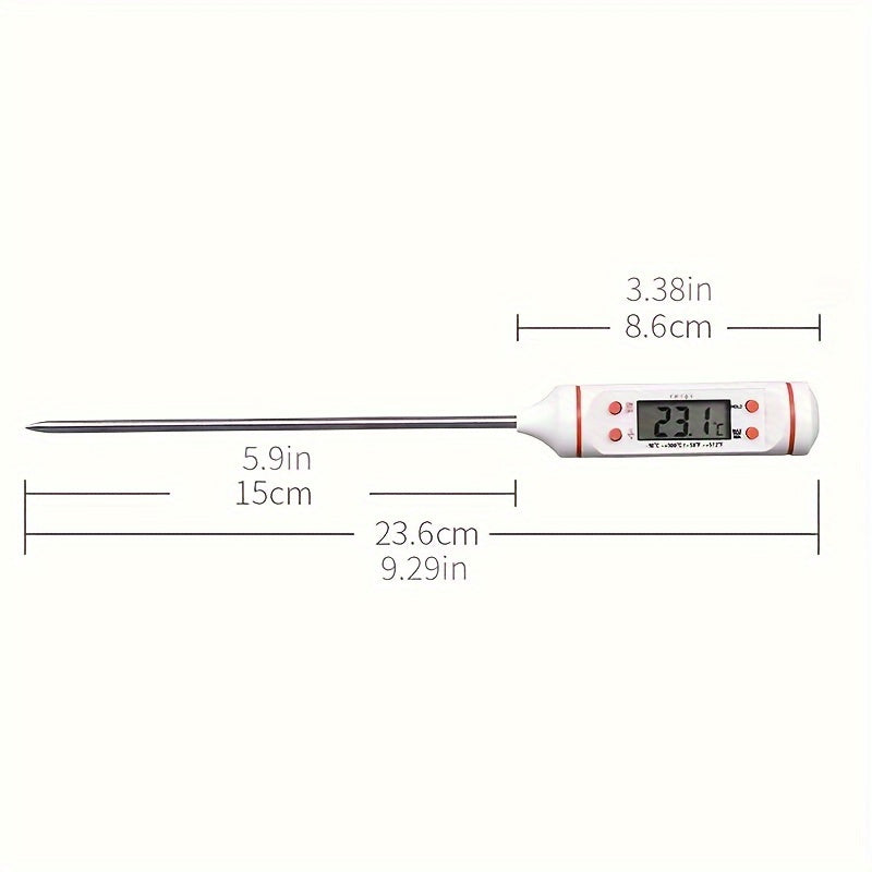 Digital Cooking Thermometer with Stainless Steel Probe for BBQ Baking and Milk Heating