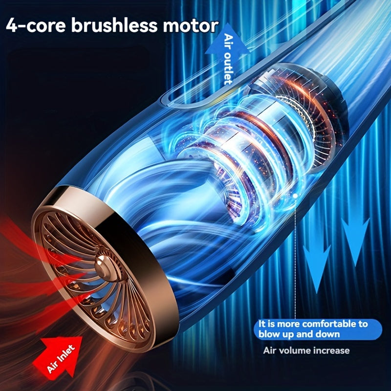 Rechargeable Neck Fan Bladeless Design 4000mAh Battery Hands-Free Cooling