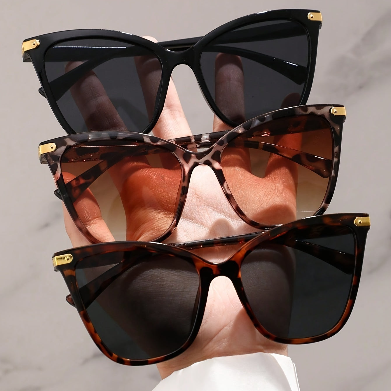 Women’s Boho Cat Eye Glasses 3-Pack Polycarbonate Frames Anti-Reflective Lenses