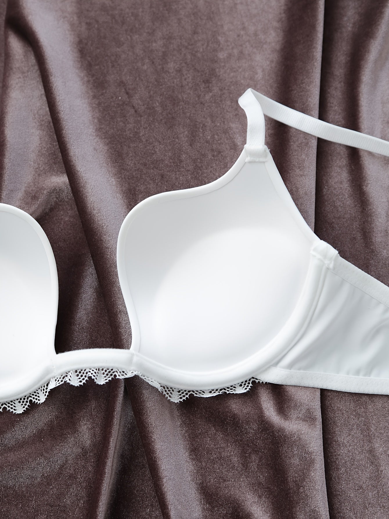 Women's Lace Trim Plunge Underwire Bra Comfortable Sexy