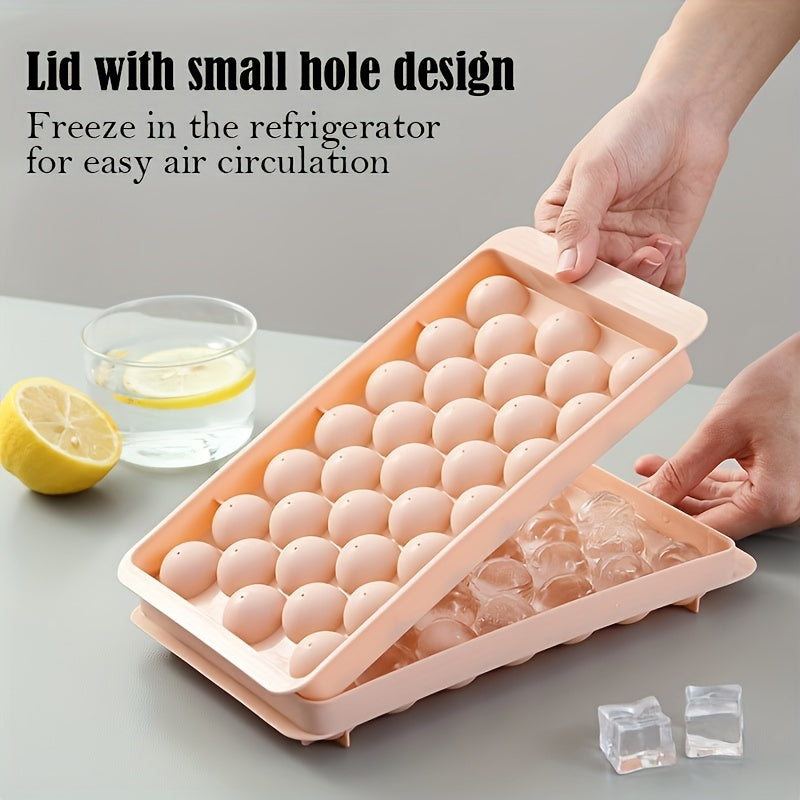 Round Ice Mold PP Material 32 Blue Pink Ice Cubes for Summer Drinks