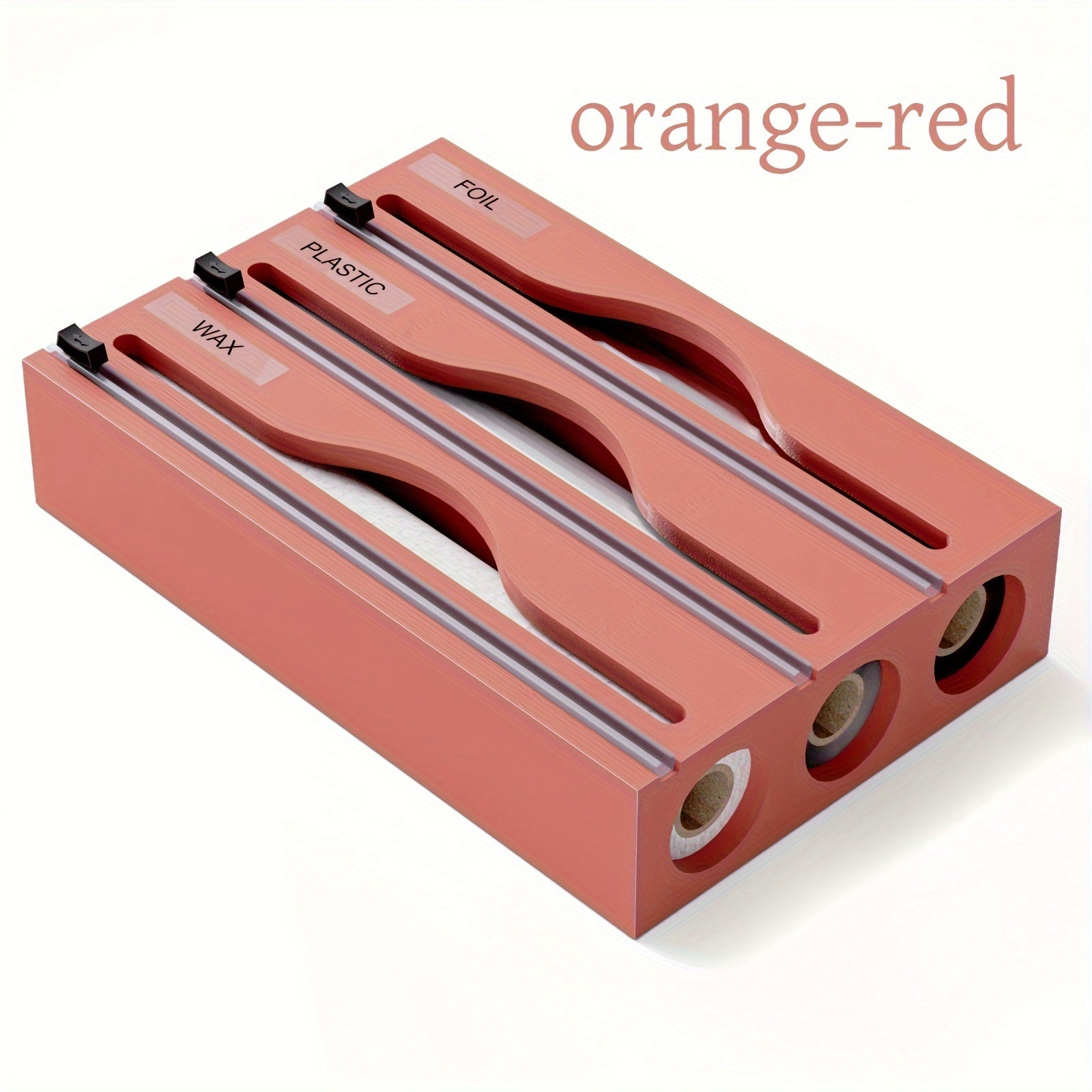 Bamboo Kitchen Organizer for Plastic Wrap Foil and Wax Paper Dispenser