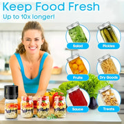 10pcs Mason Jar Vacuum Sealer Kit with Rechargeable Battery Automatic Sealing Black