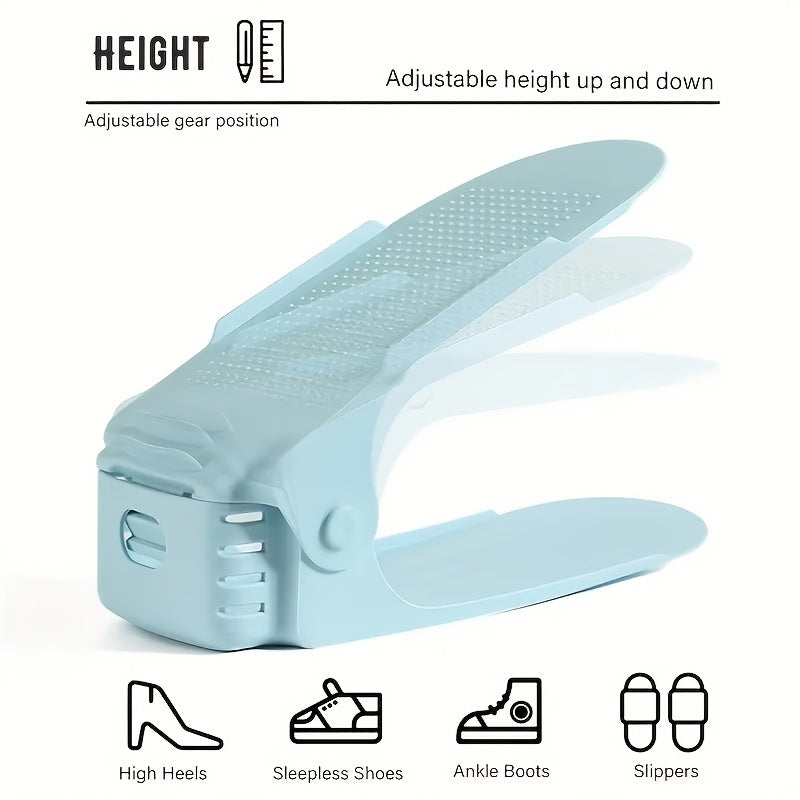 Ko‘p quvvatli va rangli variantlarga ega sozlanadigan plastmassa poyabzal javoni saqlash qutisi