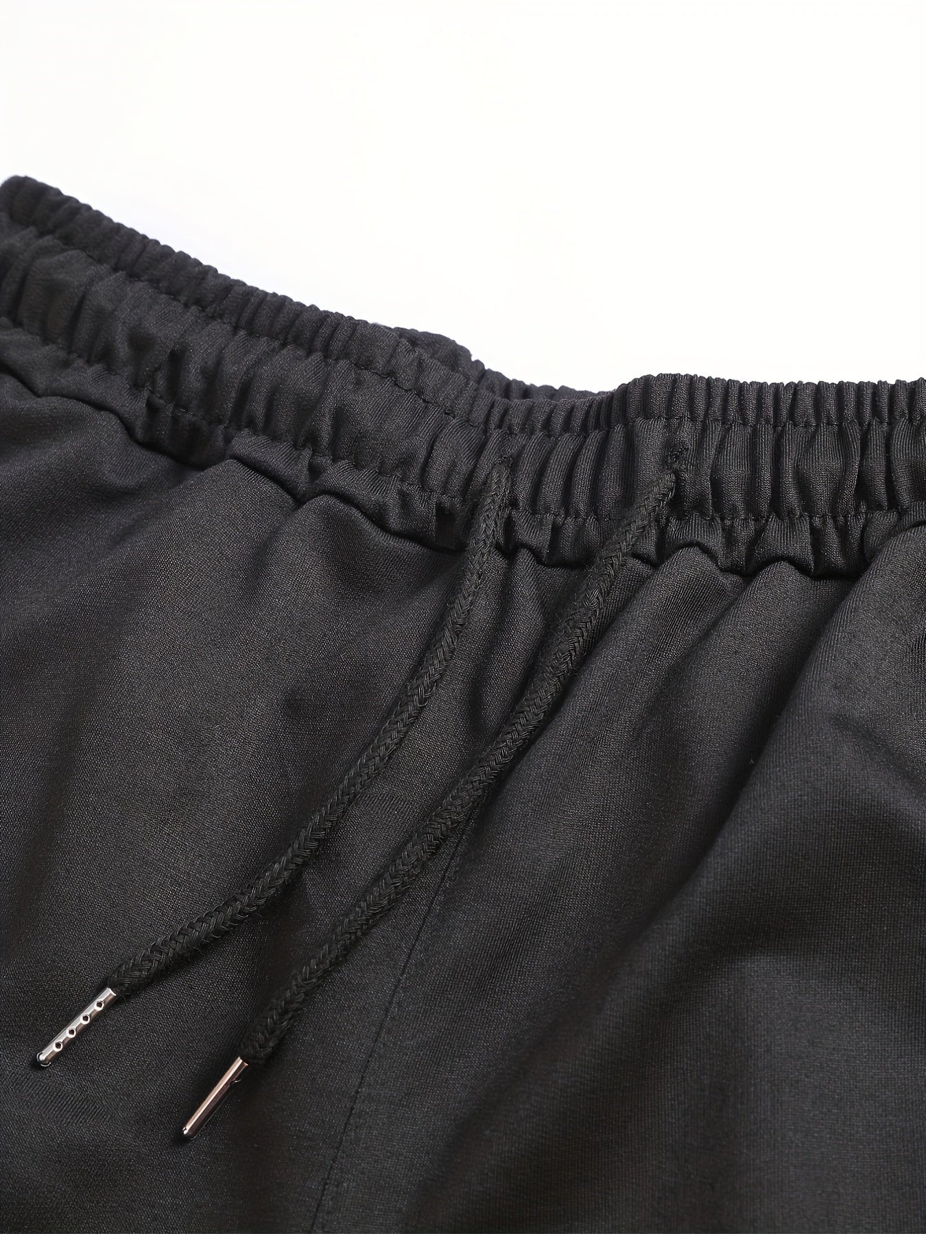 Men's Plus Size Casual Sportswear Set with Printed T‑Shirt and Drawstring Shorts