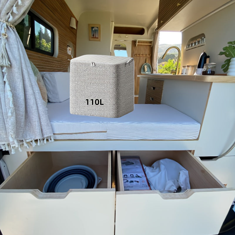 Большая сумка для хранения на холсте для одежды, игрушек и одеял дома или в автомобиле