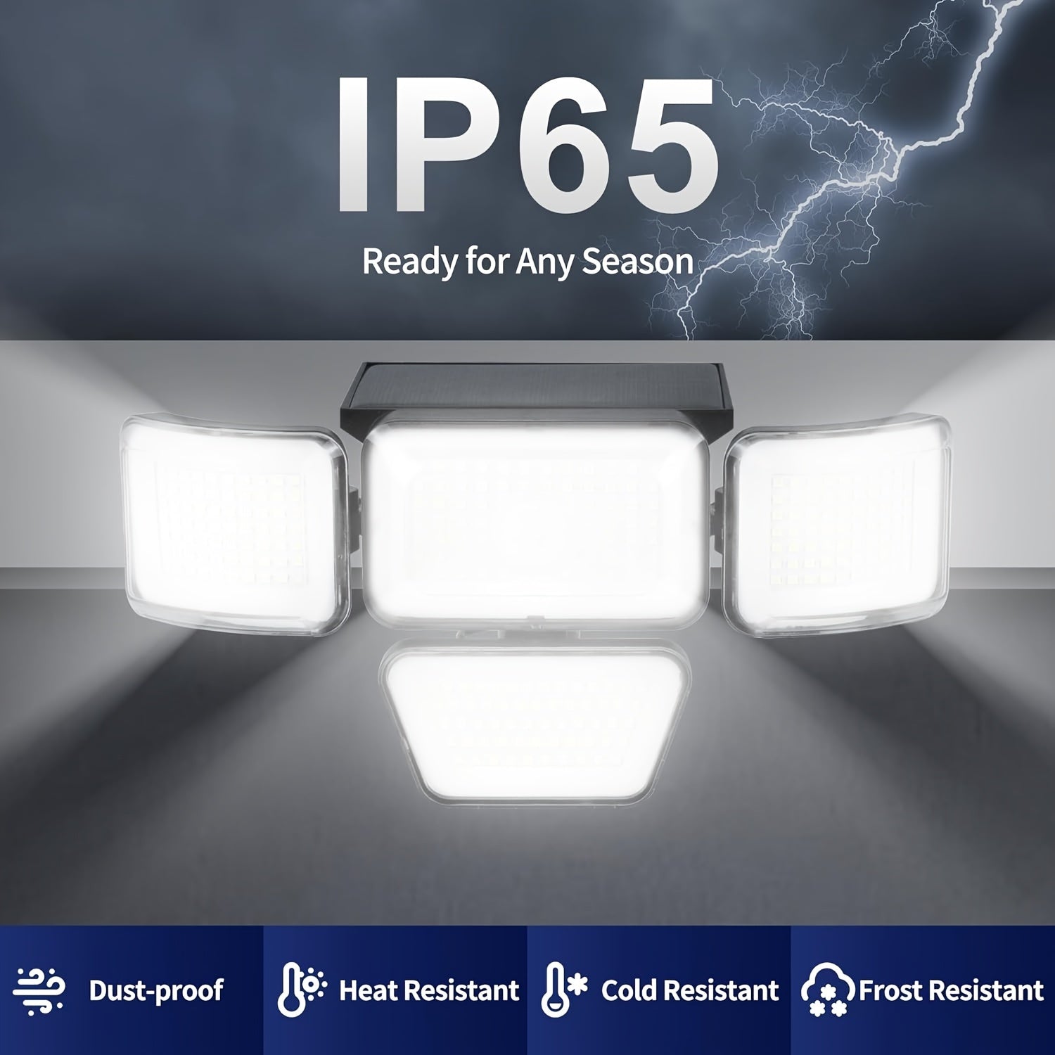 278 LED Solar Outdoor Light with 4 Adjustable Heads IP65 Waterproof Security Garden Lamp