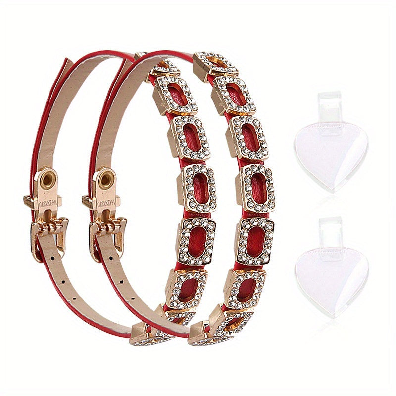 Women's Rhinestone No-Tie Shoelaces for High Heels 1 Pair Secure Fit