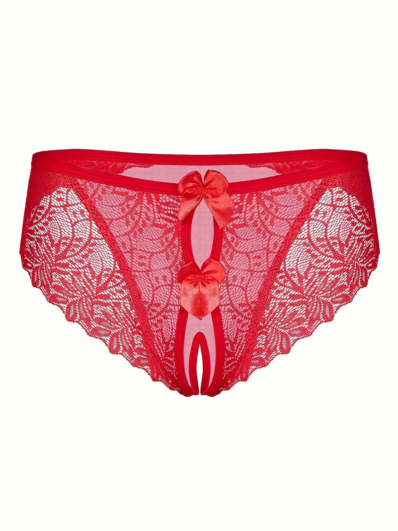 Women's Black Lace Crotchless Panties Lingerie Sexy Erotic Underwear