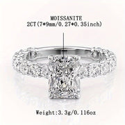 Women’s Moissanite Engagement Ring 2ct Prong Set Sterling Silver Boho Wedding