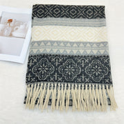 Women’s Cashmere Scarf Striped Shawl Warm Breathable Winter Large Plaid Wrap