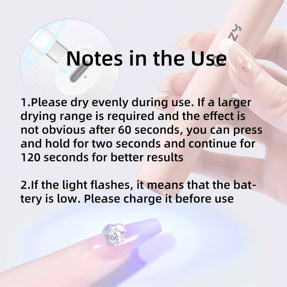GERTZY Mini Qo'lga Olingan Tirnoqni Yaxshilash Slot Lampasi, gel tirnoq polisini quruq qilish uchun simsiz quritgich, qizlar uchun mukammal sovg'a, kichik va olib yurish uchun qulay.