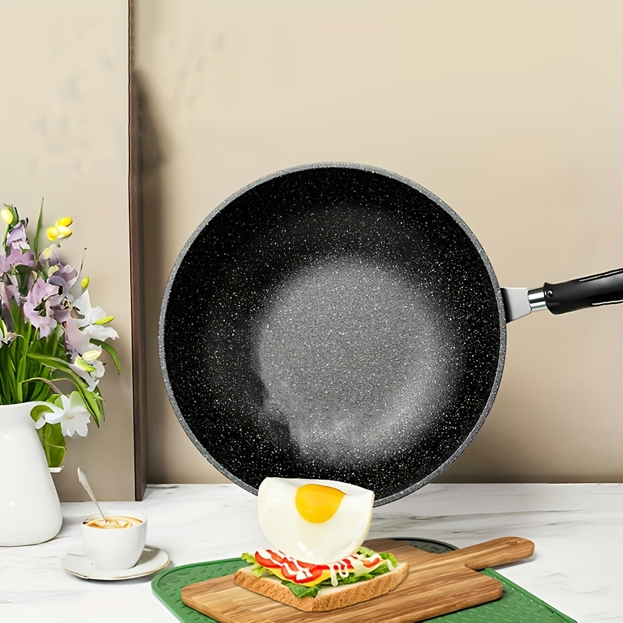 Cast Iron Skillet with Non-Stick Coating and Lid 10 Inch Green Durable All Stovetops
