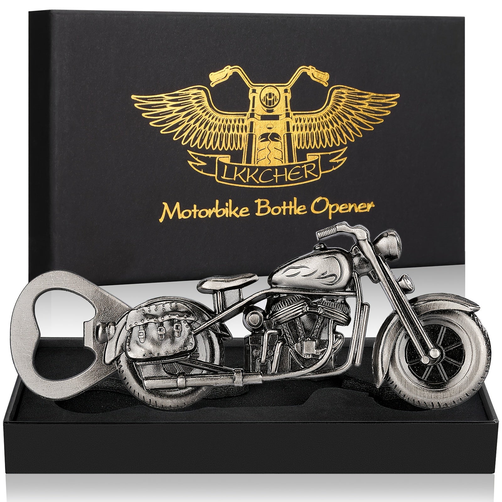 Motorcycle Beer Bottle Opener Gift Set with Kaga Card