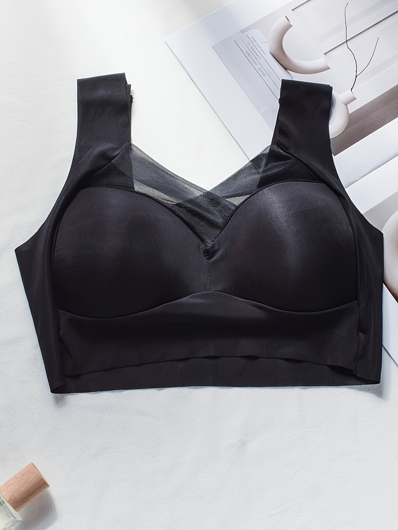 Women Seamless Wireless Breathable Sports Bras 2 Pack Light Pink Blue