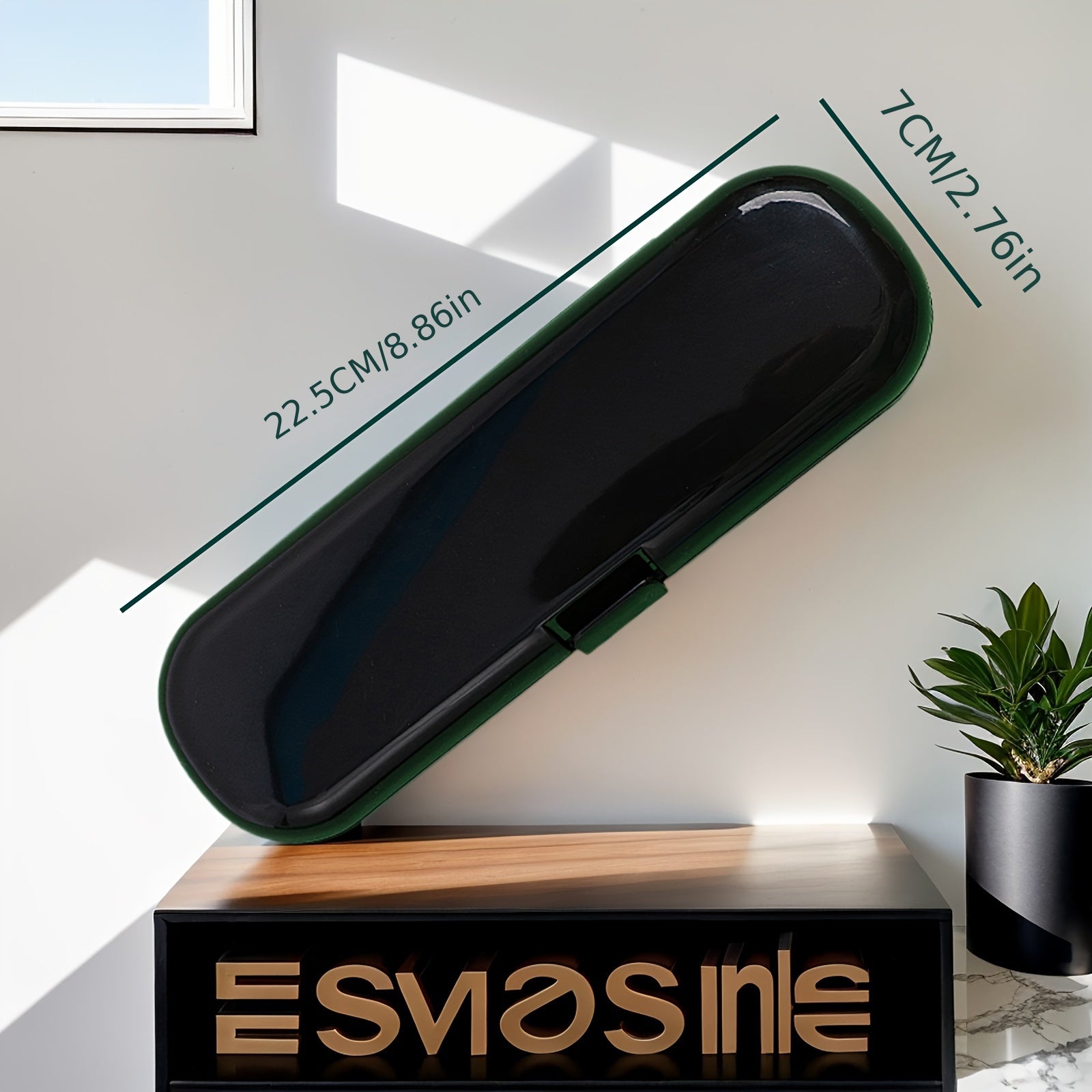 Caja de almacenamiento para cepillo de dientes eléctrico universal color verde esmeralda de plástico