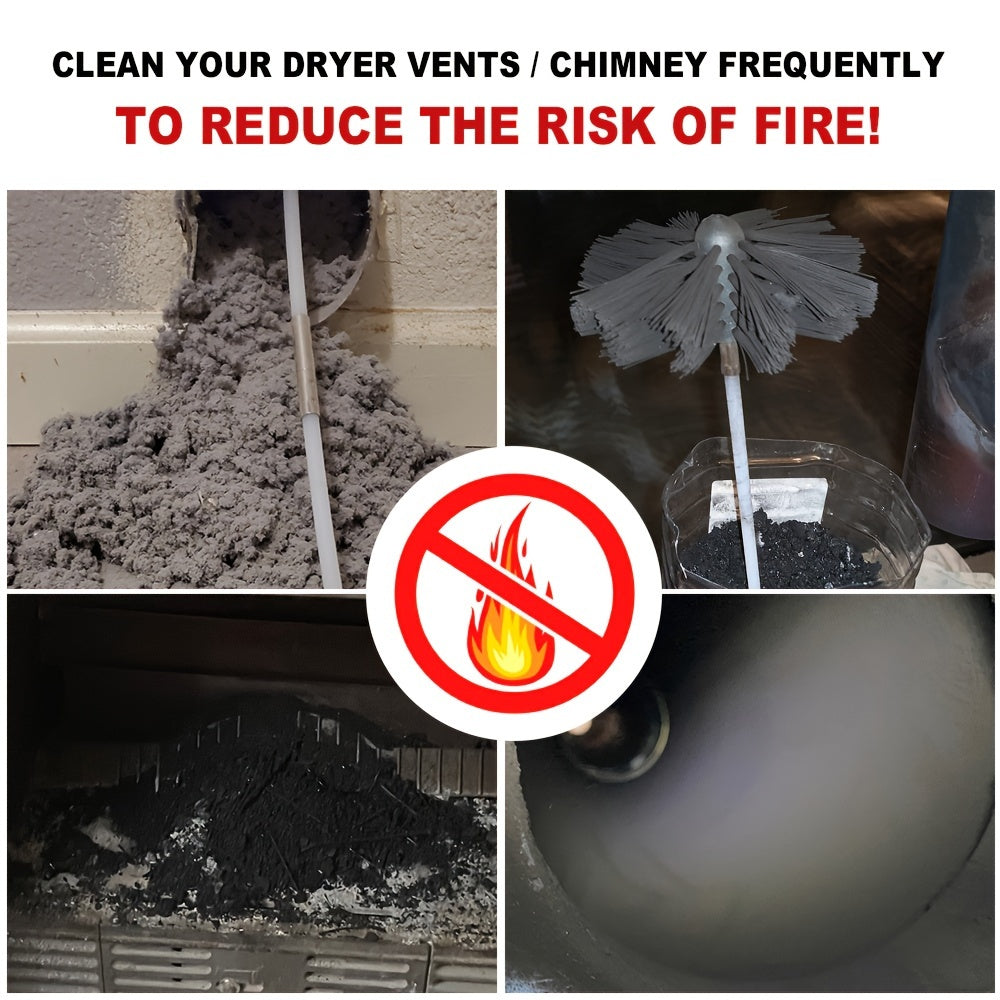 Set of 11 Dryer Vent Cleaning Tools with Extendable Brush and Lint Brush