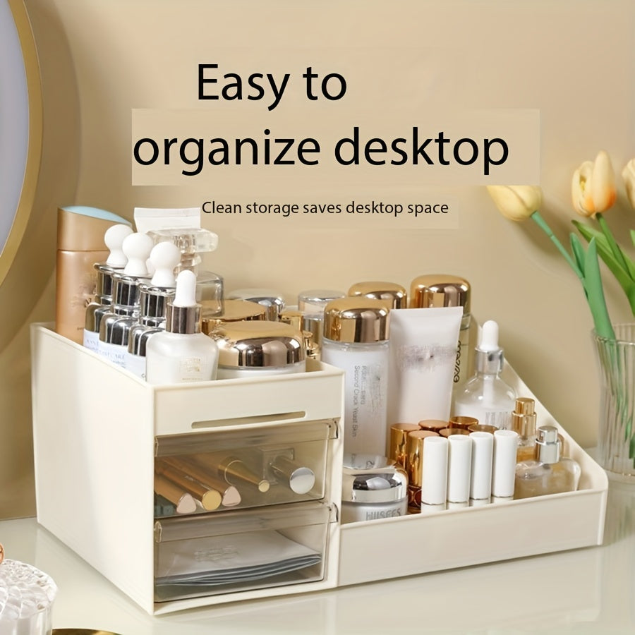 Clear Acrylic Makeup Organizer with Drawers for Skincare Brushes Accessories Countertop Storage