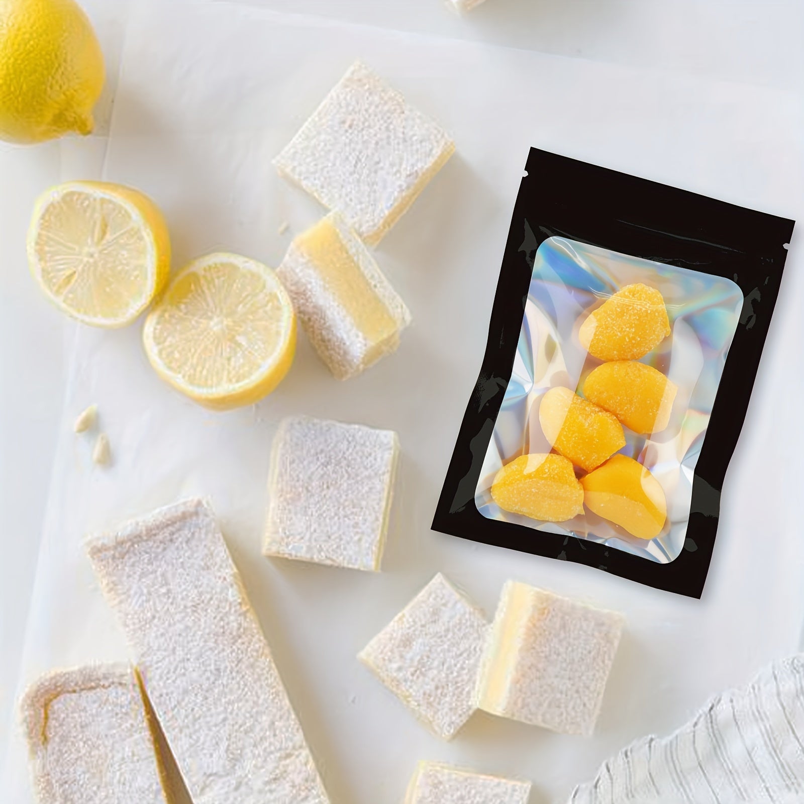 12 голографических сумок для хранения, самозапечатывающиеся, многоразовые, для еды, закусок, конфет, украшений