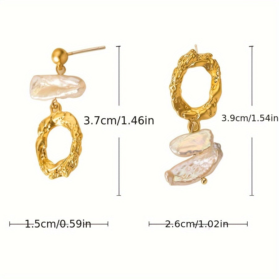 Boho uslubidagi yangi suv barokko marvaridli quloq uzuklari, tabiiy oq Biwa marvaridi bilan, dekabr tug'ilgan toshi uchun mukammal, bohem uslubidagi bayram modasi, qoplamasiz, har kuni kiyish uchun yoki Sevishganlar kuni sovg'asi sifatida ajoyib.