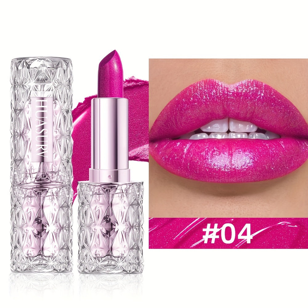 Mujer lápiz labial hidratante de larga duración con acabado brillante
