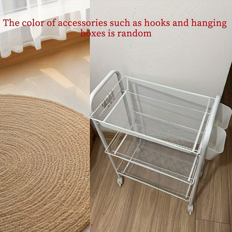 Compact Rolling Storage Cart with Multiple Layers for Bathroom Kitchen Bedroom