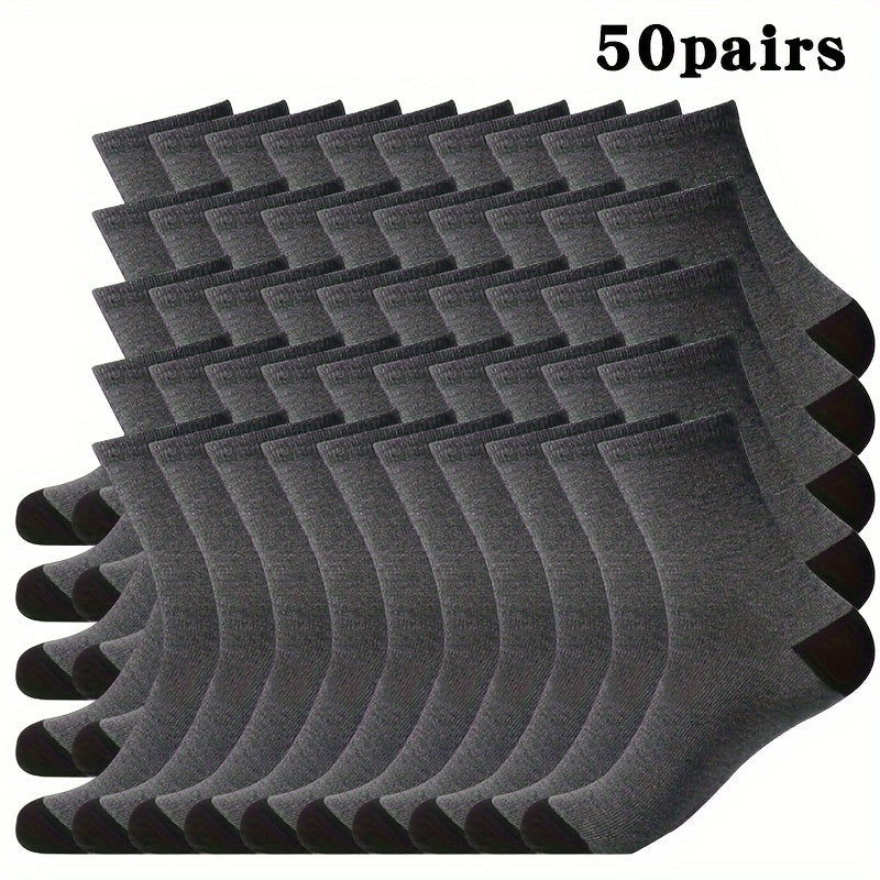 Set de calcetines largos coloridos para hombre, 20, 30, 50 pares, de punto, poliéster, cómodos