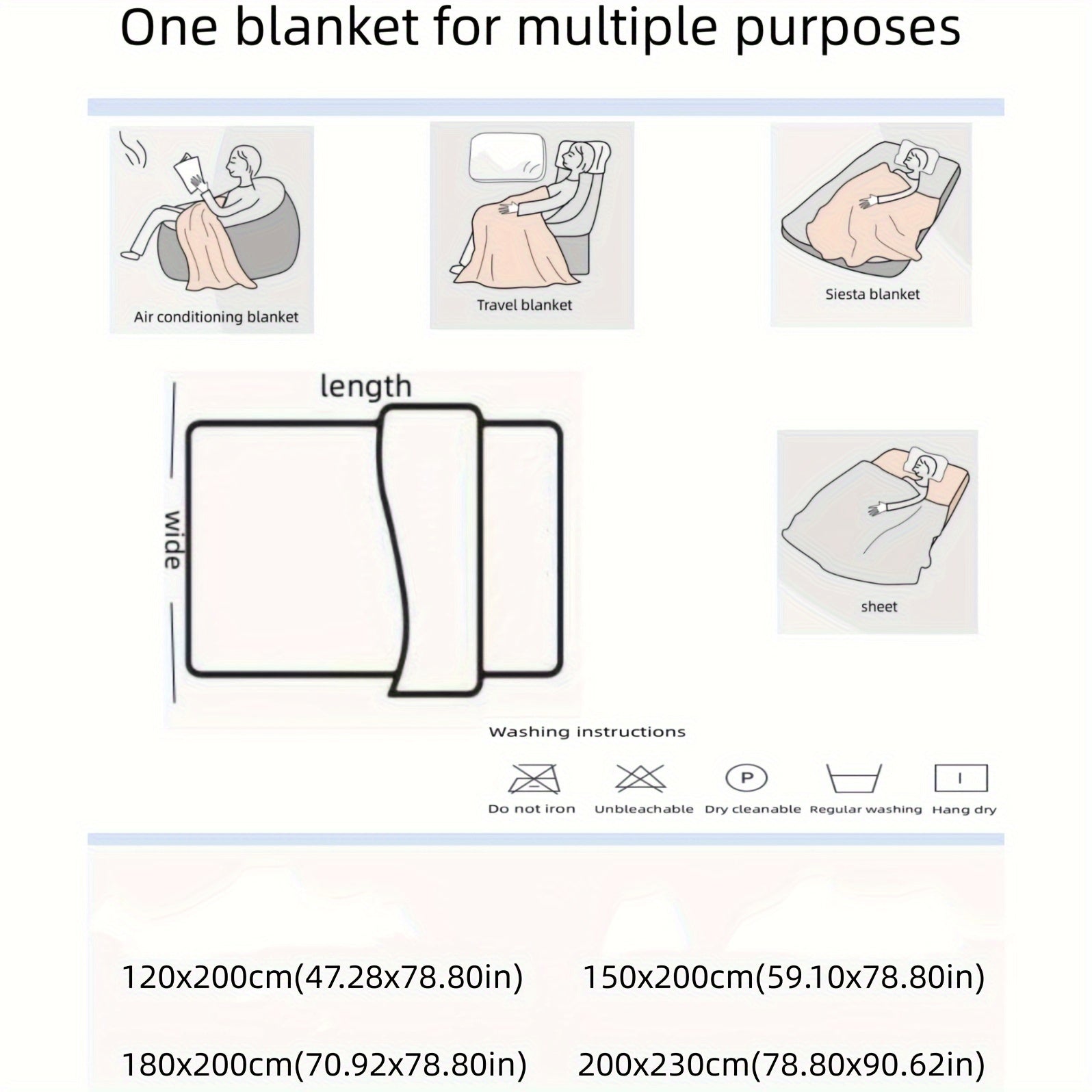 Cozy Blue Flannel Throw Blanket for Couch Bed and Travel All-Season Polyester Fleece