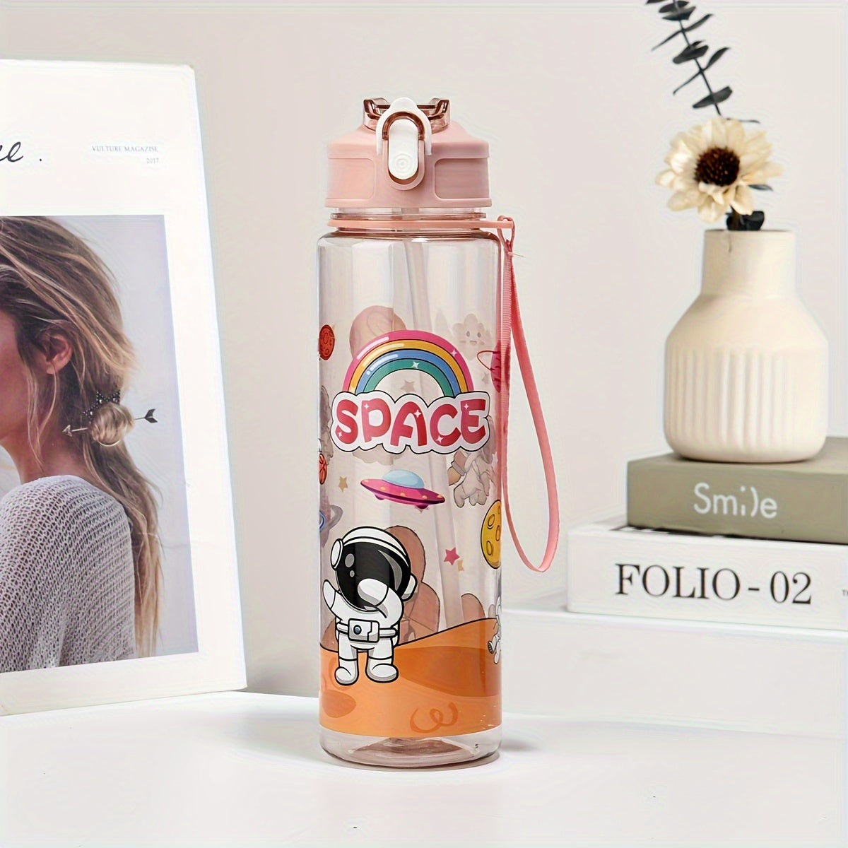 Sayohat, sport va fitnes uchun kosmik tematik suv idishi