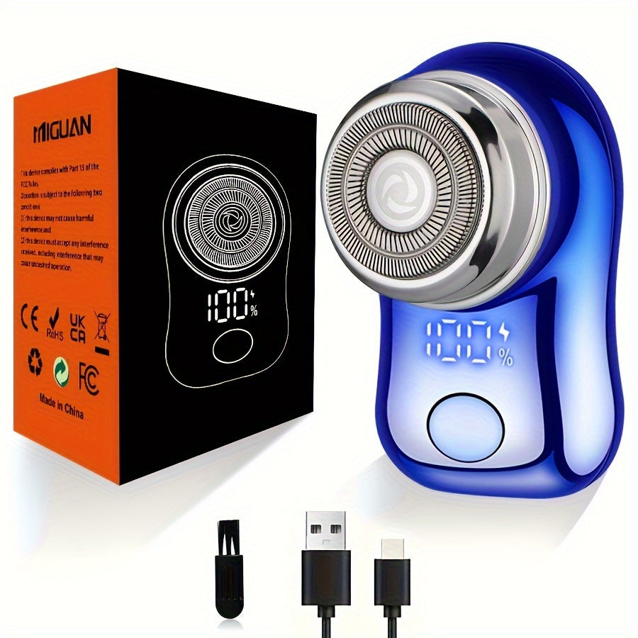 Электрическая бритва для мужчин USB-зарядка с LED-дисплеем Быстрая зарядка из нержавеющей стали Спиральный триммер для путешествий Подарок