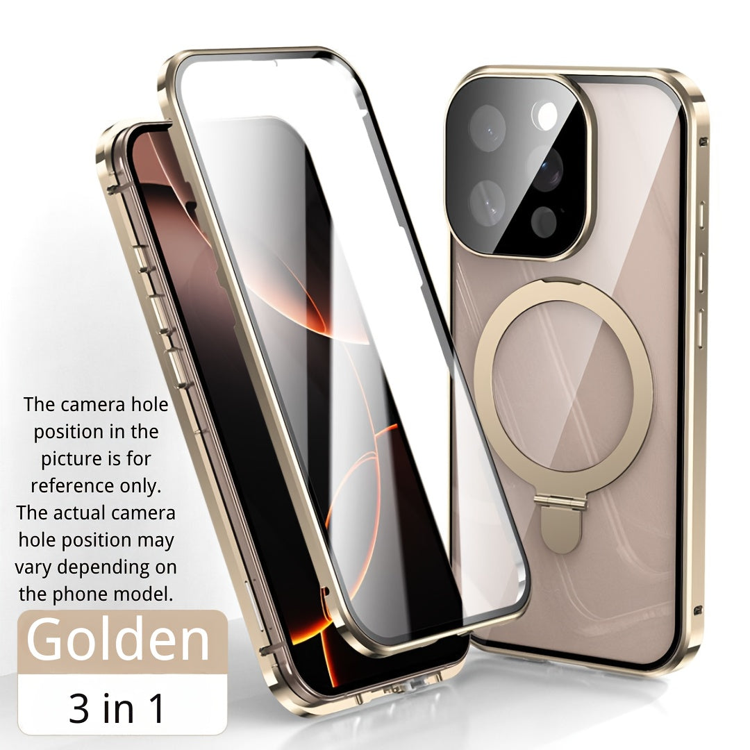 3-Piece iPhone 16-12 Pro Max Plus Accessories Set Phone Case Screen Protector Camera Protector Magnetic Wireless Charging