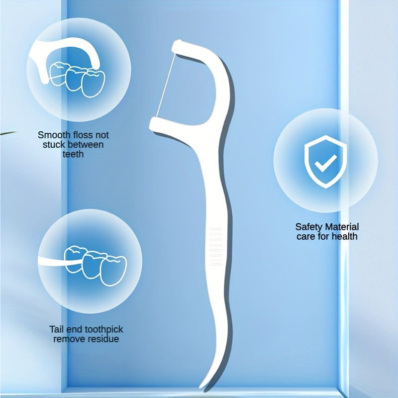 50PCS Dental Floss Picks Deep Clean Disposable Oral Care Travel Friendly