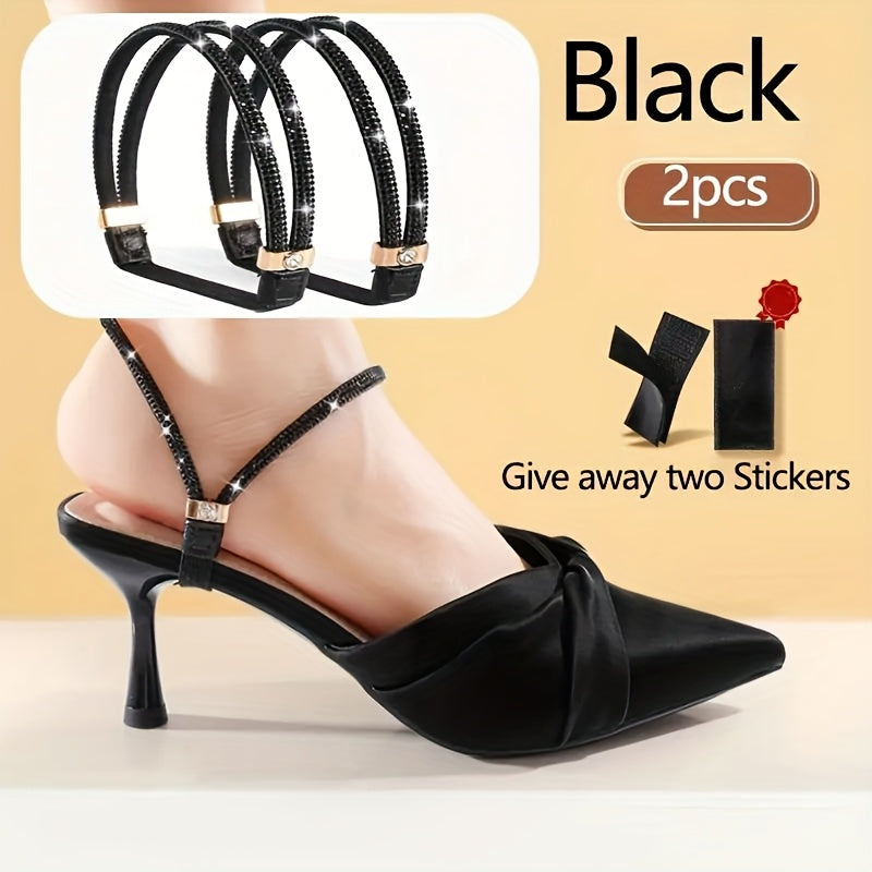 Women's Elegant Crystal Heel Strap Adjustable Lightweight Shoes Accessory