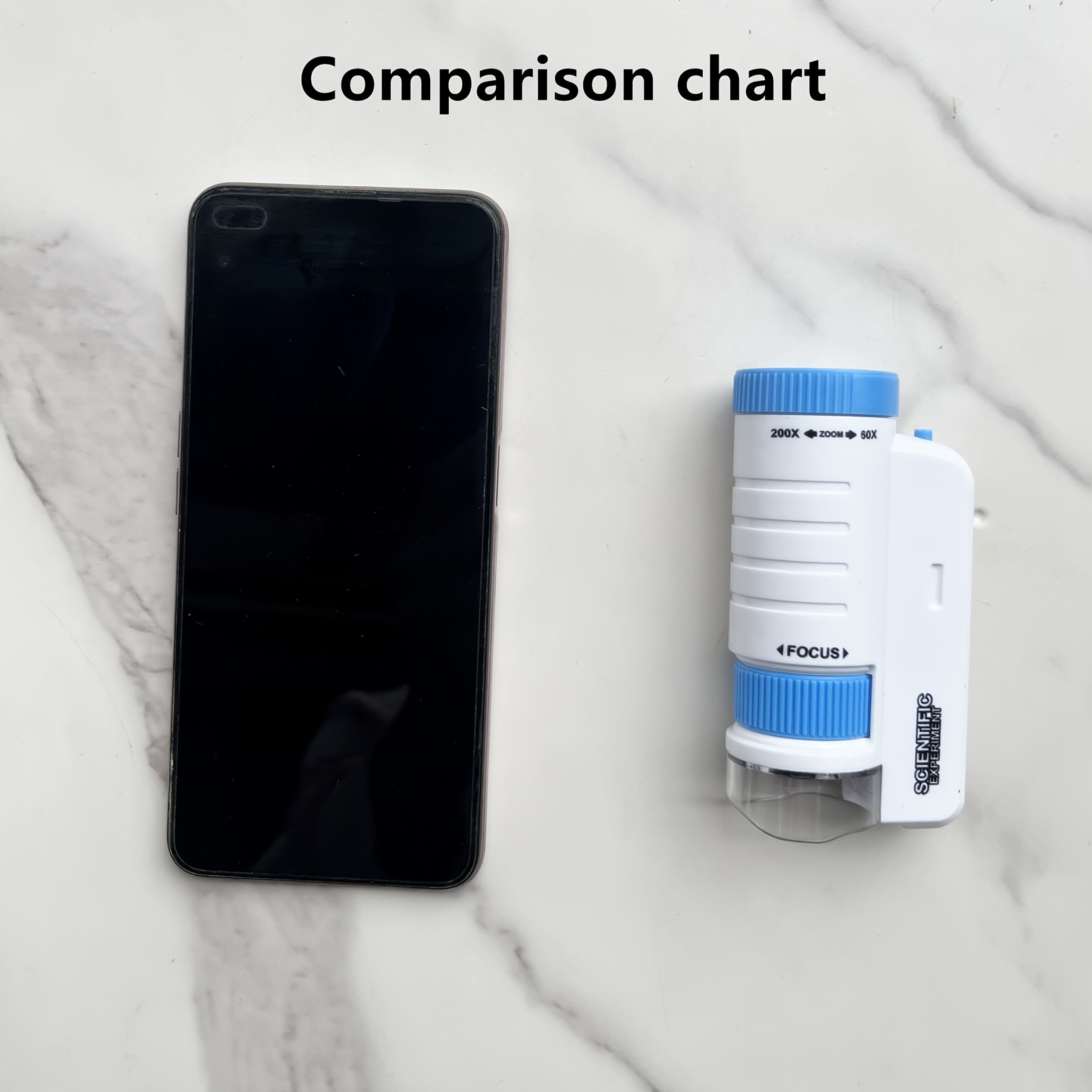 Mini microscopio de juguete con luz LED 60X-200X para exploración al aire libre de niños