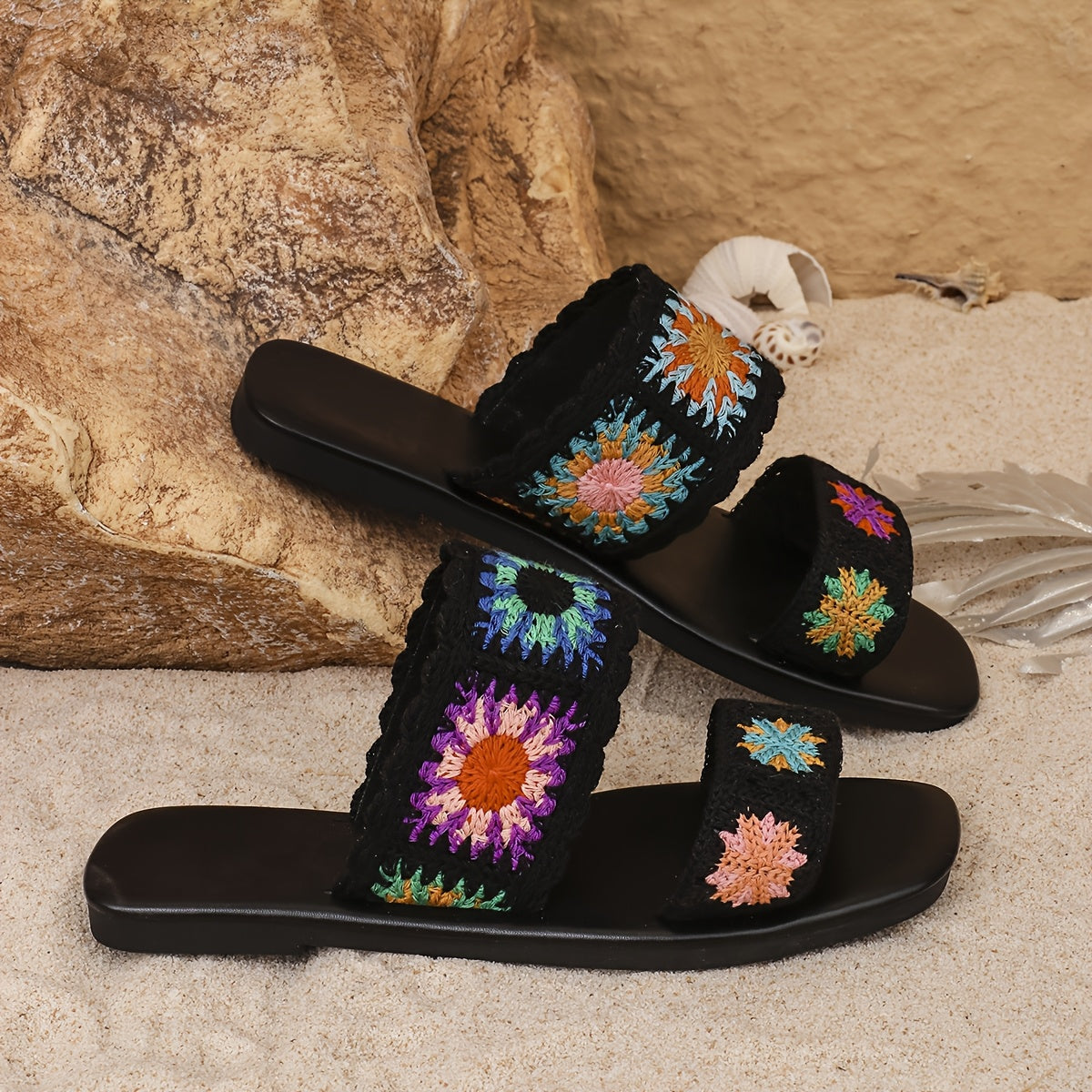 Women's Bohemian Flat Sandals Anti-Slip Summer Shoes
