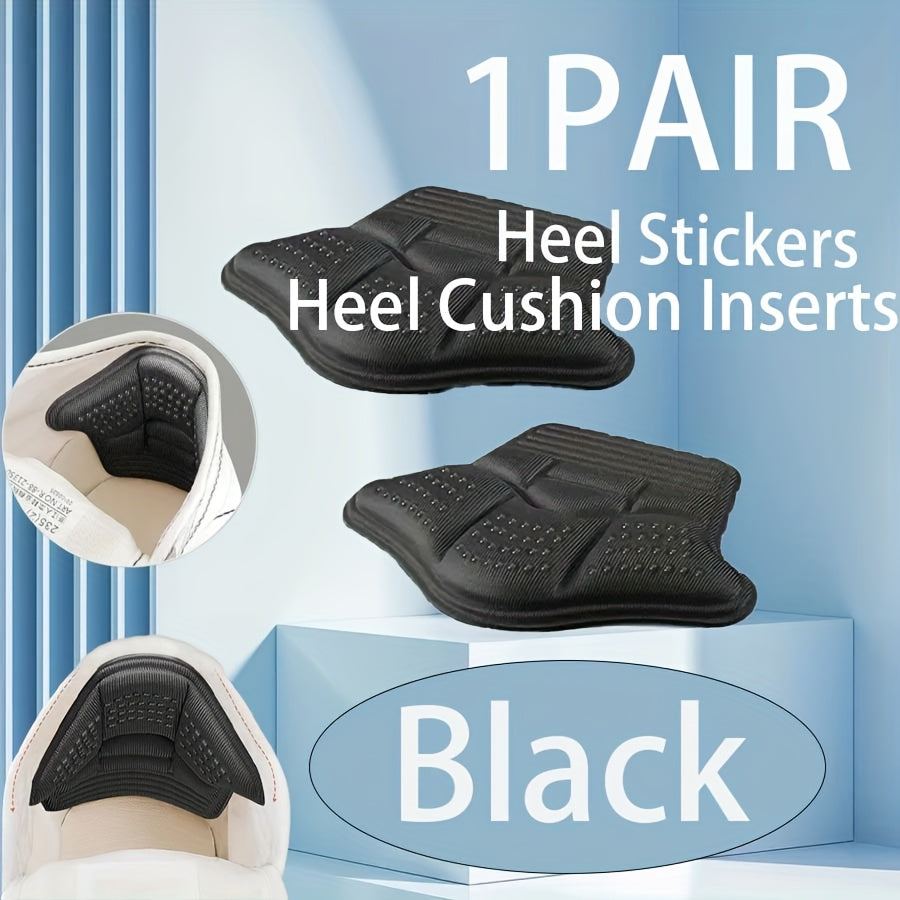 2 Pack Black Memory Foam Heel Cushion Inserts Anti-Slip Comfort for Shoes