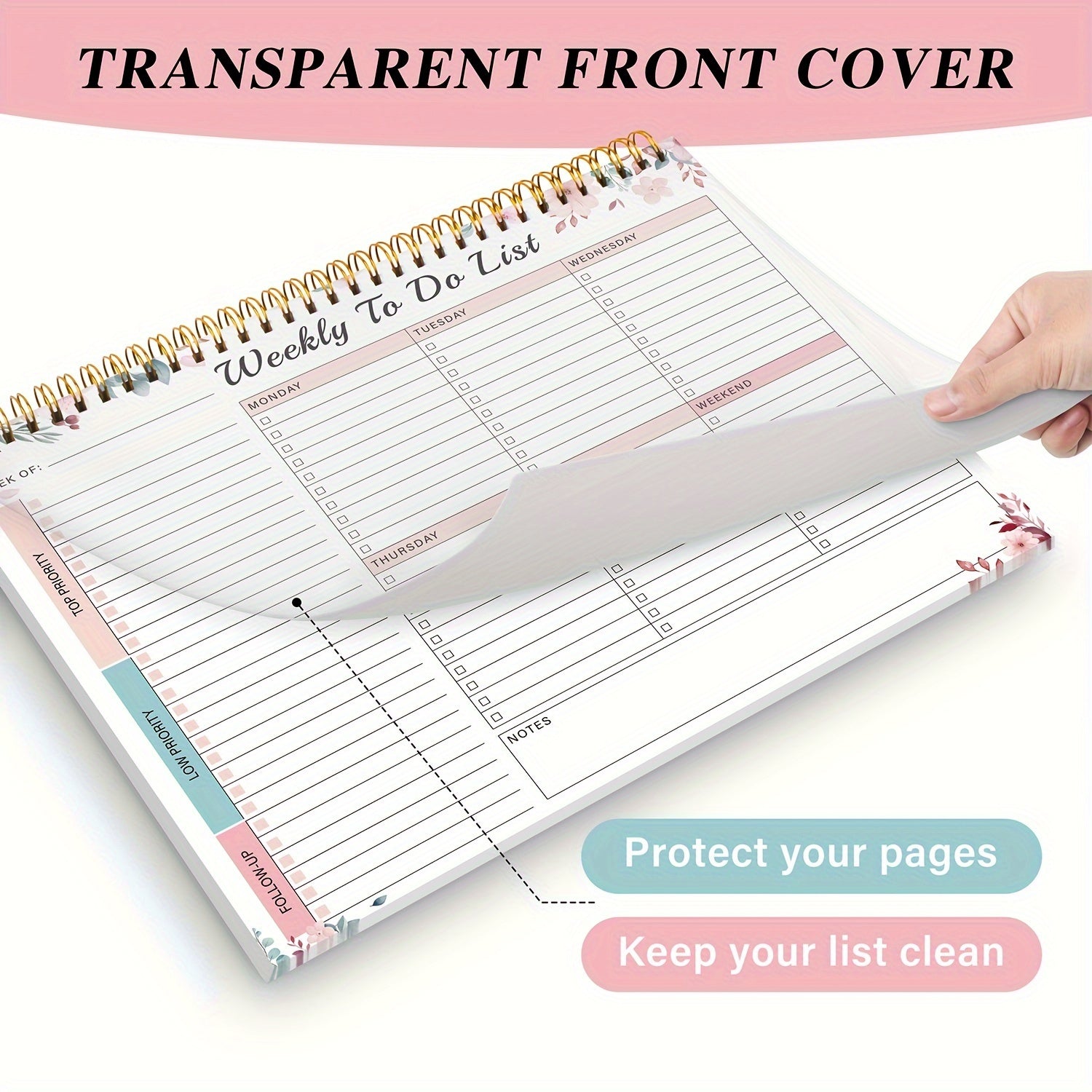 Student Weekly To-Do List Planner Notebook with Daily Organizer and Notes