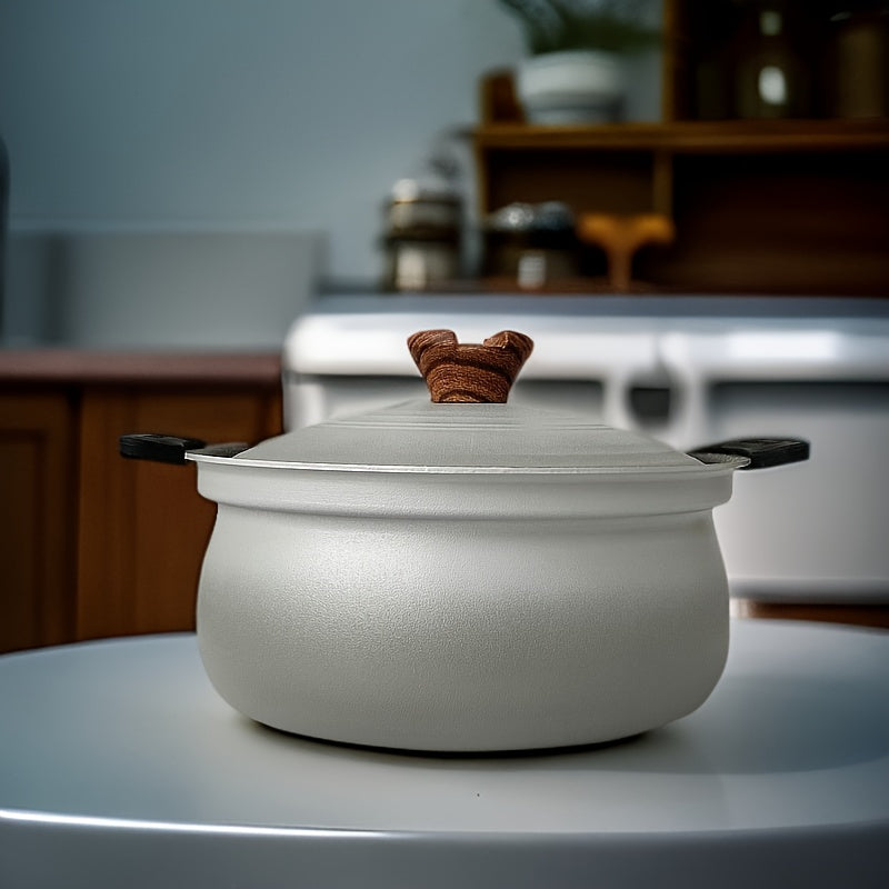 22cm Double Ear Soup Pot Non-Stick Japanese Style Kitchen Cooking Tool Grey