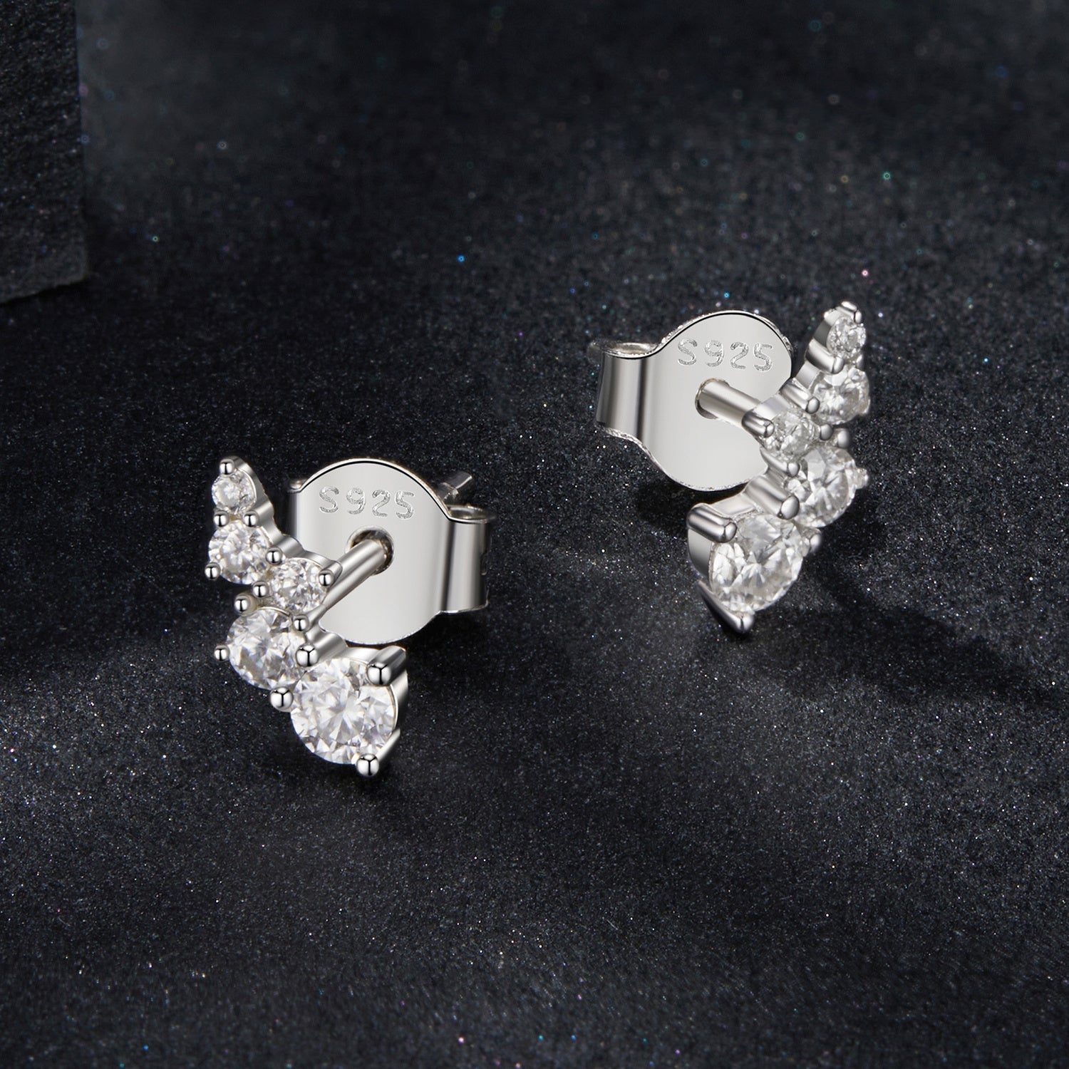 Elegant Silver Earrings for Women with Moissanite Stones 0.005CT to 0.06CT