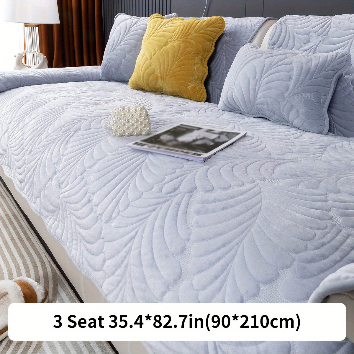 Короткий плюшевый чехол для дивана на все сезоны, идеально подходит для домашнего декора в спальне, офисе или гостиной. Исключает спинку, подлокотники и наволочку.