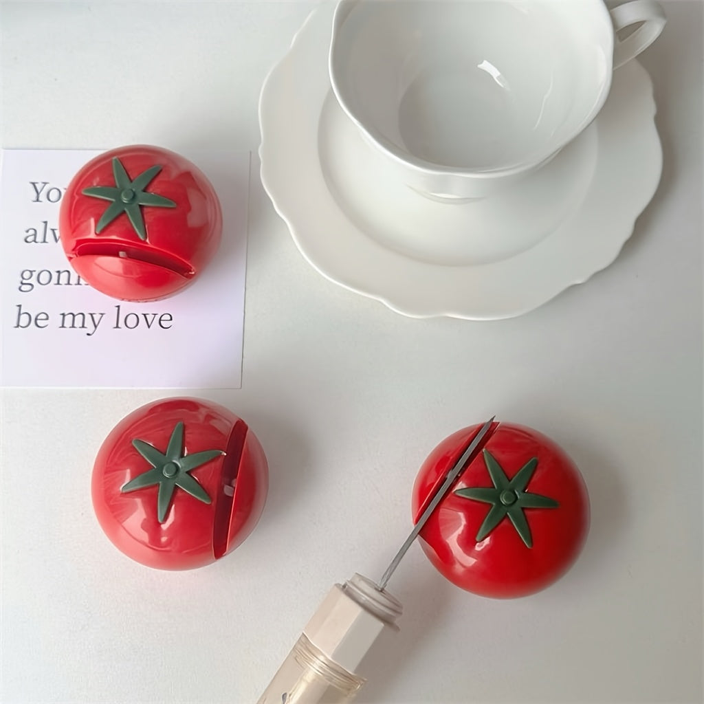 Pomidor shaklidagi pichoqni qirralash uchun; tez qirralash, portativ PVC asbob, qiziqarli dizaynga ega, batareyalar talab qilinmaydi.