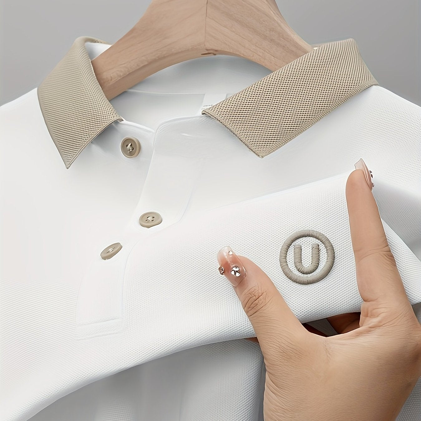 Men's Polyester Embroidered Short Sleeve Polo Shirt for Summer