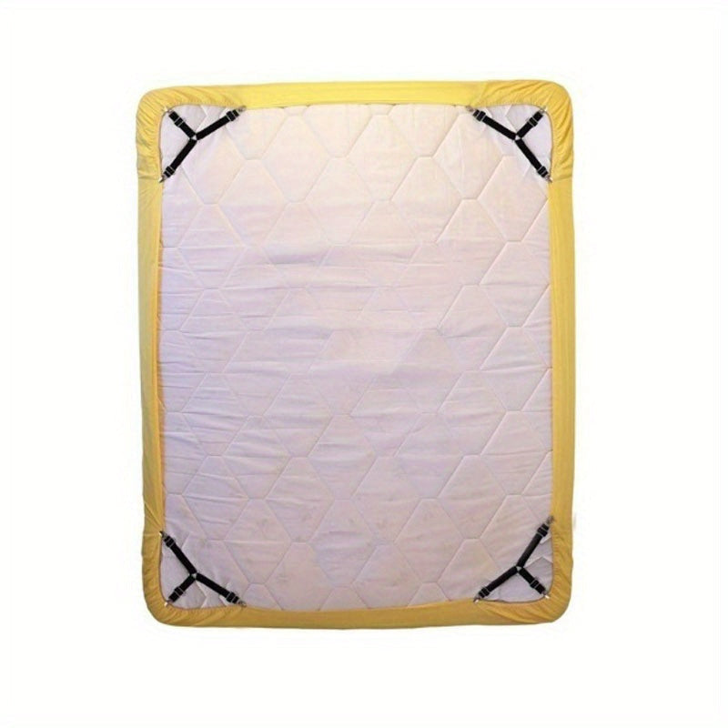 Adjustable Bed Sheet Holder with Elastic Strap Anti-Slip Clip for Sofas and Beds Black Nylon