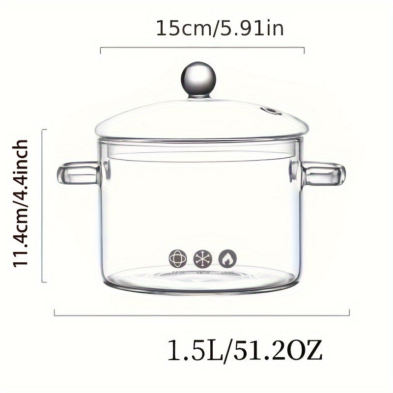 Mini Glass Soup Pot Bowl High Borosilicate Transparent Cooking Pot for Home Use