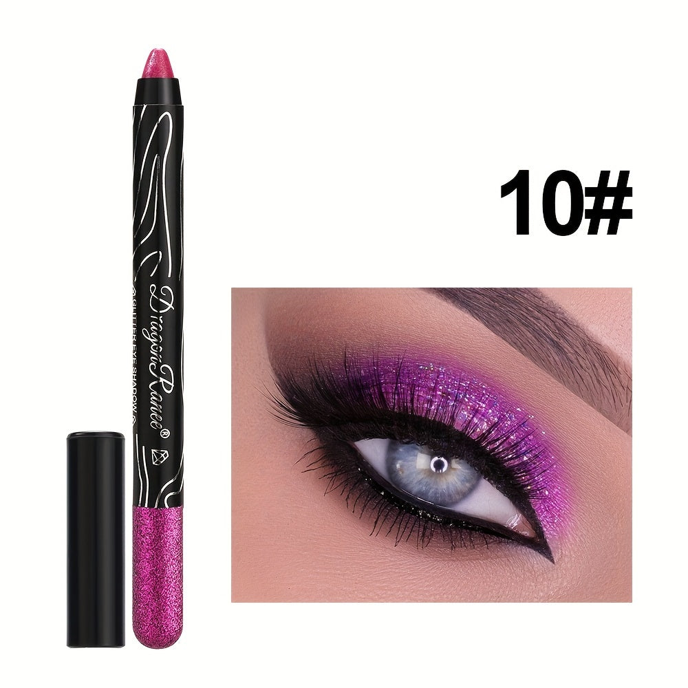 Women Shimmering Eyeshadow Pencil 2-in-1 Matte Glitter Brightening Contouring