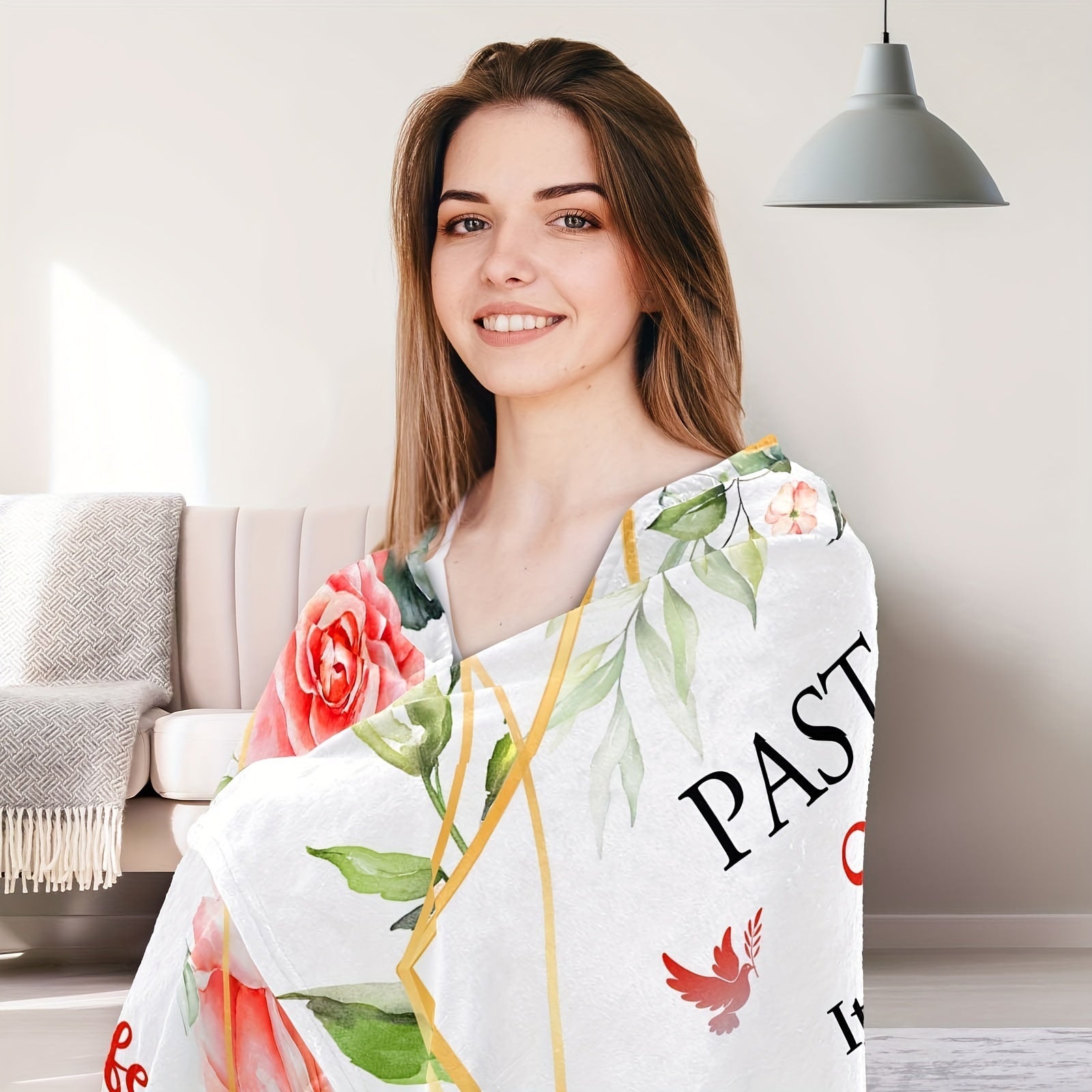 Cozy White Flannel Throw Blanket for Couch or Bed